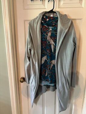 H&M Gray Hooded Knit Long Cardigan